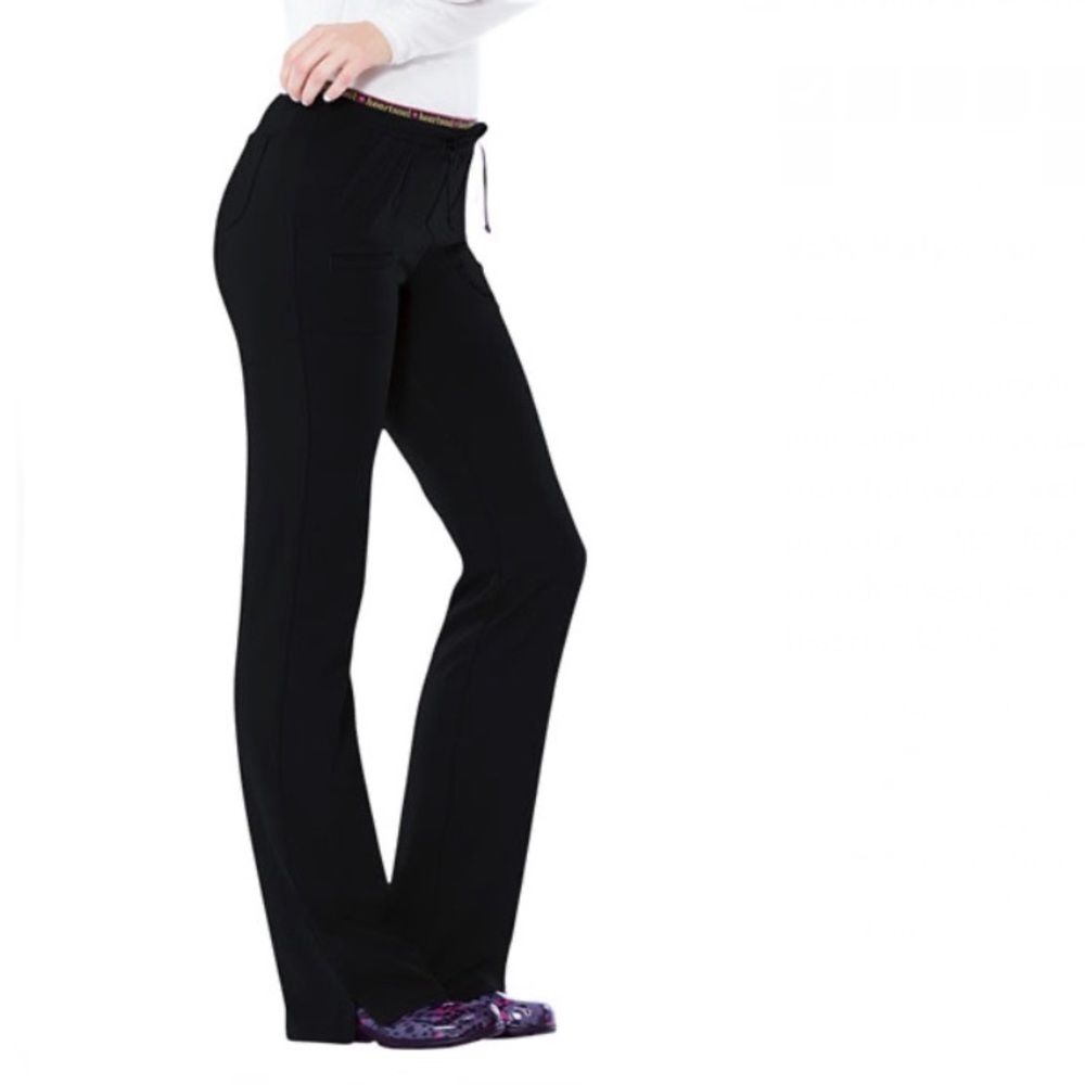 HeartSoul Lowrise Drawstring Scrub Pant (Black)